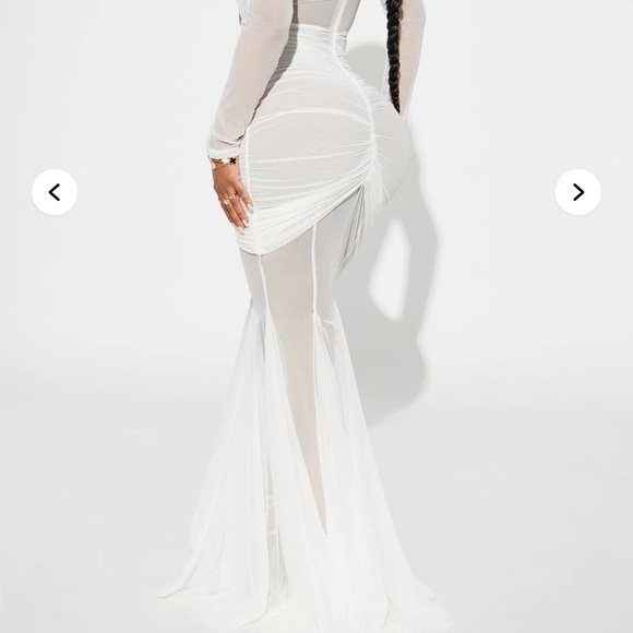 Elegant White Sheer Maxi Skirt - Picture 3 of 7